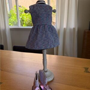 American Girl Purple Sparkle Dress from “Truly Me” with Pink Boots